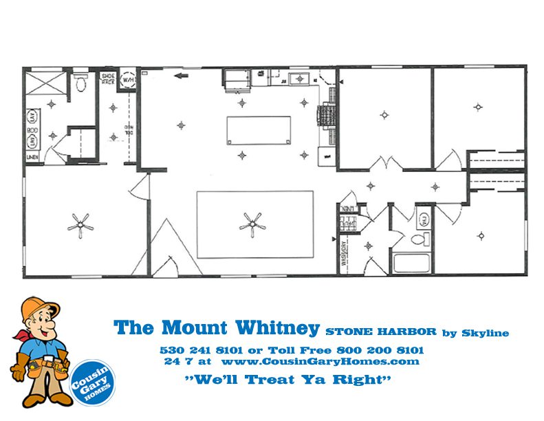 The Mount Lassen Floor Plan | Model J249 | Cousin Gary Homes