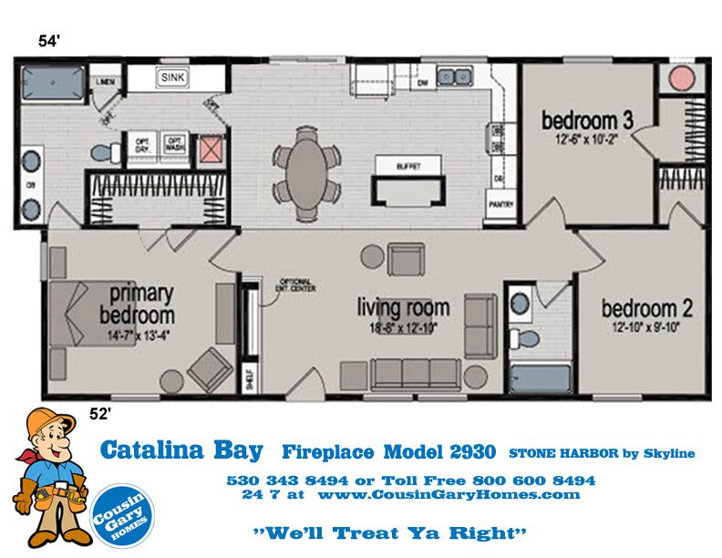 The Hampton Floor Plan | Model J230+2 | Cousin Gary Homes