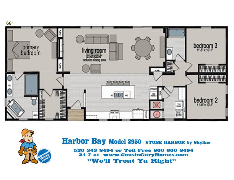 The Heartland Floor Plan | Model J249 | Cousin Gary Homes