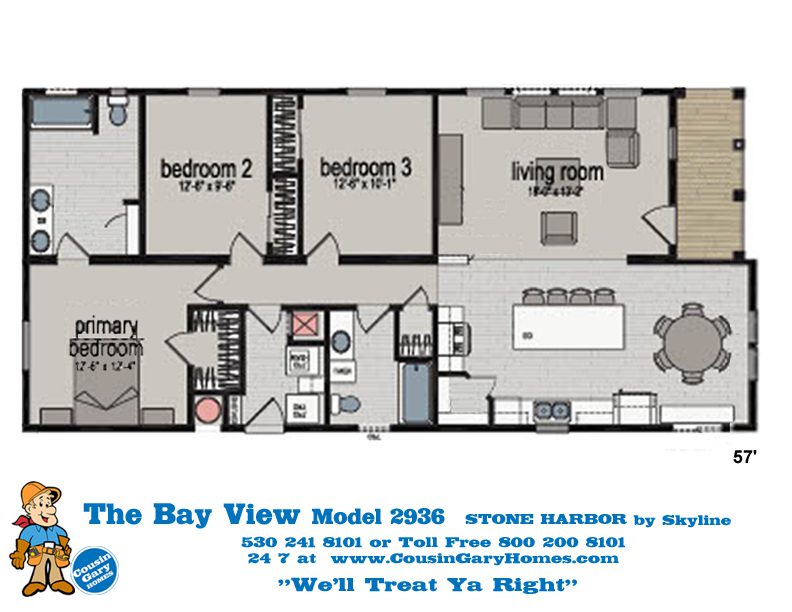 The Mountain View Floor Plan | Model J239 | Cousin Gary Homes