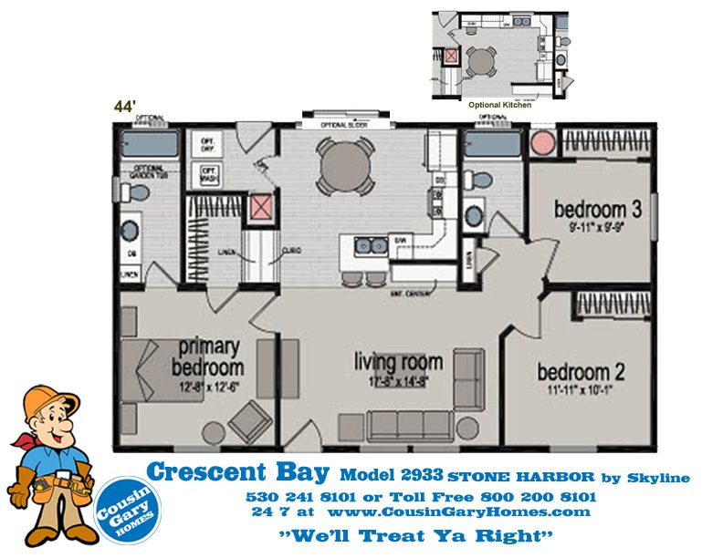 Crescent Bay Floor Plan | Model 2933 | Cousin Gary Homes